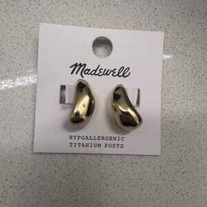 Madewell Shiny Gold Curved Earrings